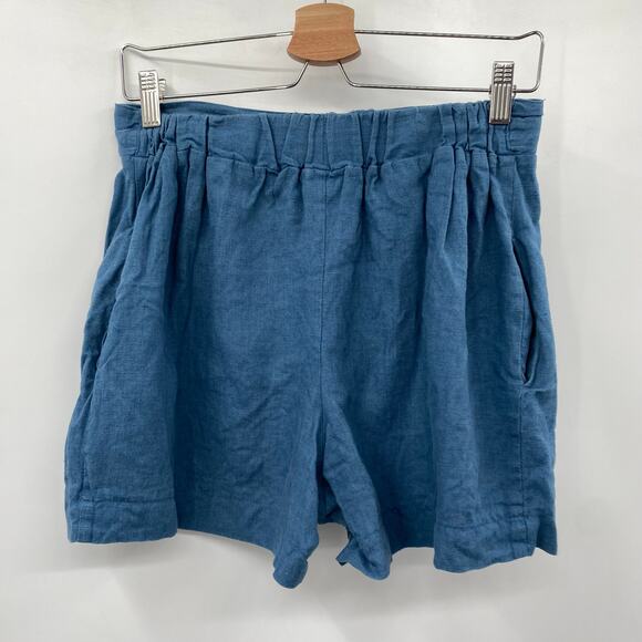 Linen Handmade Studio Cornflower Blue Tori Shorts - Picture 4 of 6